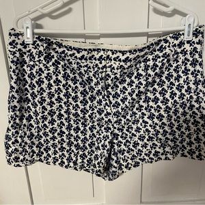 Loft White and Blue Lace Shorts